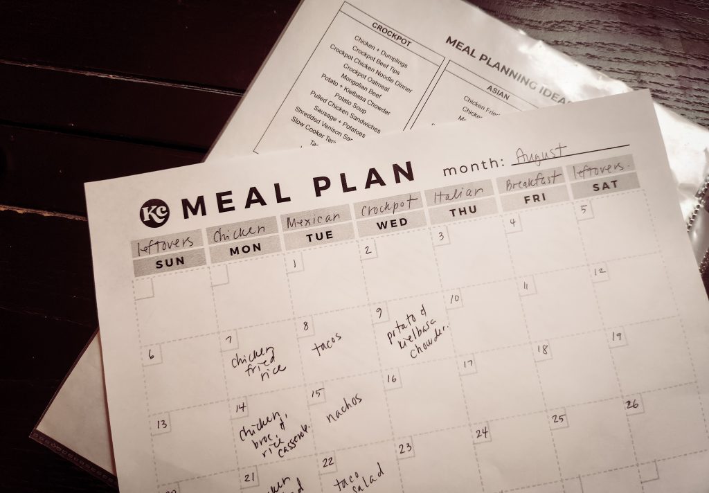 August Meal Plan