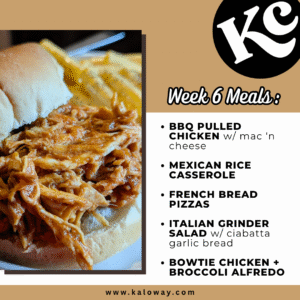 Kaloway Co. Week 6 Meal Plan